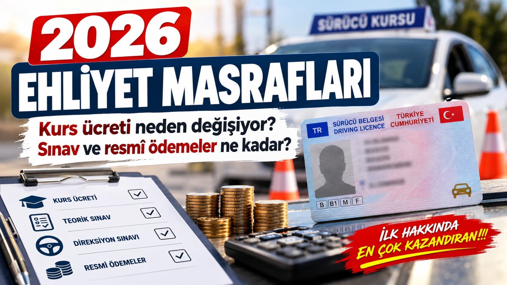 2026 Ehliyet Masrafları: Kurs Ücreti Neden Değişiyor? Sınav ve Resmî Ödemeler Ne Kadar?